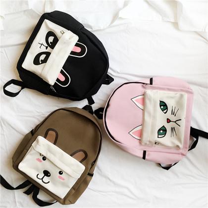 Cute Panda, Bear, Kitty Animal School Backpack