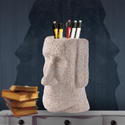 Creative Easter Island Statues Pen Holder Crafts..