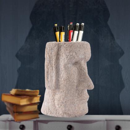Creative Easter Island Statues Pen Holder Crafts..