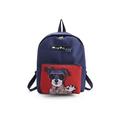 Cute Dogs Printing Backpack Removable Cartoon..