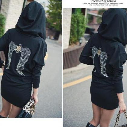 Wings Printed Women's Fashion Hooded..