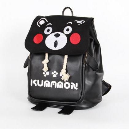 Kumamon Backpack Animation Pu Student Bag Canvas..