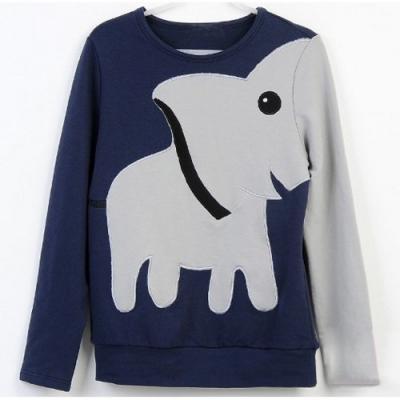 Elephant Casual Hoody Long-sleeved Bottoming Sweatshirt
