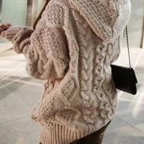 Hooded Long Sleeve Loose Cardigan Sweater Coat