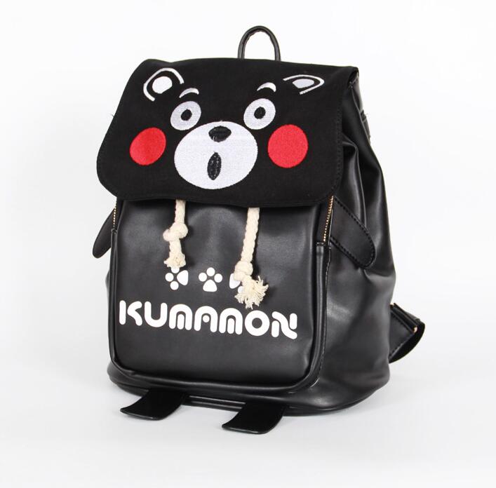 Kumamon Backpack Animation Pu Student Bag Canvas Cartoon School Bag