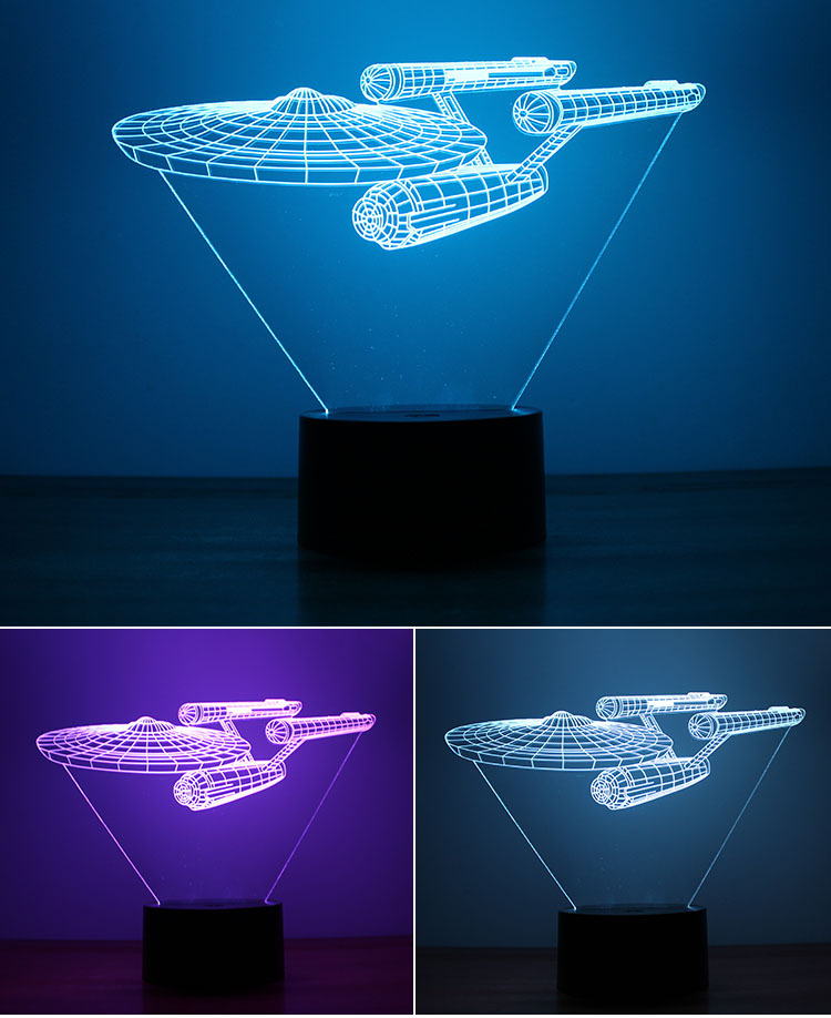3d Star Trek Ships Light Colorful 7 Colors Led Visual Light Touch