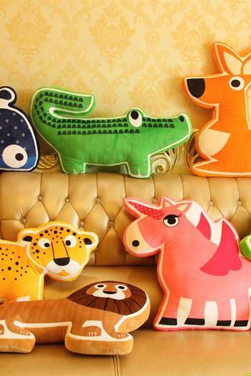 Creative Animal Modeling Elephant Cushion Unicorn Children Pillow Dog Toy Leopard Cartoon Doll(including Core)
